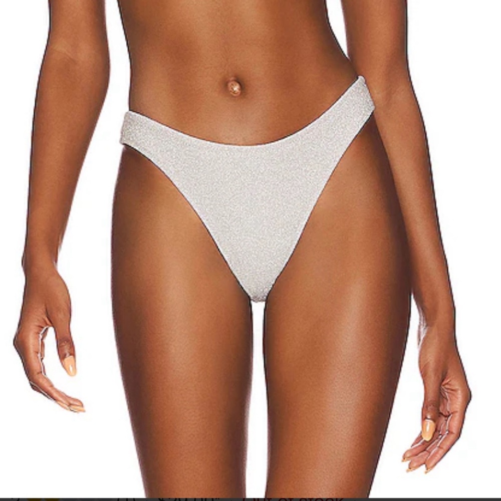 Good American | The Sparkle Better Bikini Bottom | Silver